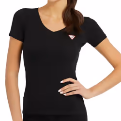 T-shirt col en V femme Guess Mini Triangle