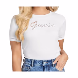 TShirt 100% coton logo ajouré  -  Guess jeans - Femme