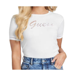 TShirt 100% coton logo ajouré  -  Guess jeans - Femme