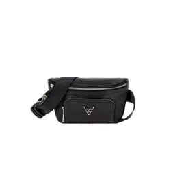 GUESS Sac banane noir pour homme - Certosa Saffiano Eco Compact Bum Bag 239198