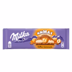 Milka Mmmax Toffee Ganznuss, Chocolat au lait, 300 g, Chocolat, Noisettes, Lait, 2304 kJ, 553 kcal, 35 g