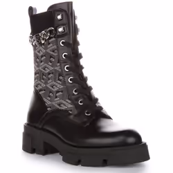 Guess Madiera Bottines à lacets G Cube avec logo en simili-cuir pour femmes en noir (Noir 39)