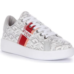 Guess Reyhana Baskets à lacets G Cube Logo imprimé en simili-cuir pour femmes en pierre (Pierre 40)