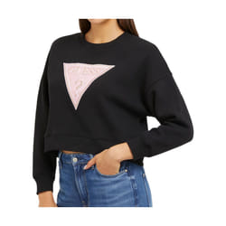 Sweatshirt col rond à triangle en lurex femme Guess