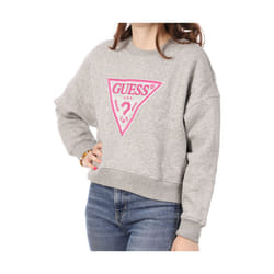 Sweatshirt col rond à triangle en lurex femme Guess