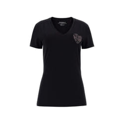 TShirt coton stretch à logo strassé  -  Guess jeans - Femme