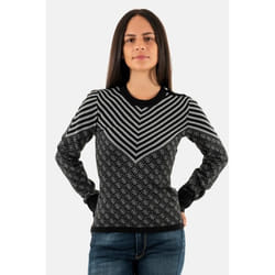Pull à rayures et monogrammes  -  Guess jeans - Femme
