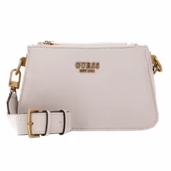 GUESS Sac à épaule beige pour femme - Arja Double Zip Crossbody Bag Stone 245420