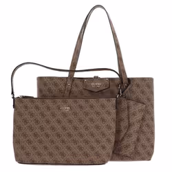 Sac shopper - GUESS - Eco Brenton Tote - Marron clair - 42x28 cm - Avec sac à épaule et dustensiles
