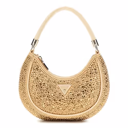 Sac de soirée - GUESS - Zalina Mini Small Hobo - Beige - Doré - 22x12x7 cm