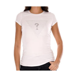 TShirt logo strass coton stretch  -  Guess jeans - Femme