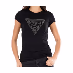 TShirt logo strass coton stretch  -  Guess jeans - Femme