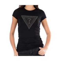 TShirt logo strass coton stretch  -  Guess jeans - Femme
