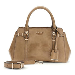 GUESS Sac à main beige pour femme - Leona Multi Compartment Satchel S 336534