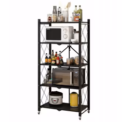 Le meuble de rangement pliant en métal avec 5 étagères de style LOFT est le meilleur moyen d'augmenter la fonctionnalité de n ...