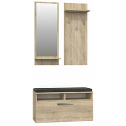 ANDERS Meuble d'entrée contemporain avec coussin 85x46x35 cm Banc de Rangement à Chaussures Avec miroir