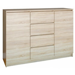 Parme Commode style moderne chambre/salon/bureau 120x40x97 2 portes+ 4 triroirs Meuble de rangement moderne