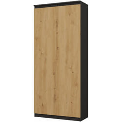 Prato - Armoire de bureau- Bibliothèque avec portes - 80x35x180 cm - 8 étagères