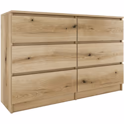 Description générale La commode Milan à six tiroirs apporte une touche de modernité et d'harmonie à votre chambre. Avec ses l ...