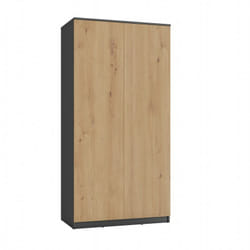 Esme - Armoire double style scandinave chambre à coucher - 90x50x180 - 2 portes - Dressing