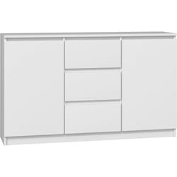 Cazar Commode moderne 2 portes + 3 tiroirs chambre/salon/bureau Dimensions : 75x120x40 Design minimaliste Meuble fonctionnel
