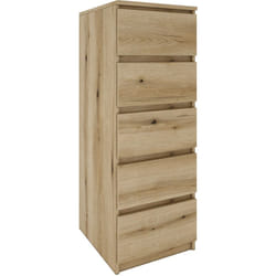 Venice Commode spacieuse moderne 5 tiroirs Design minimaliste Dimensions : 111x40x45 Faces de tiroirs sans poignée