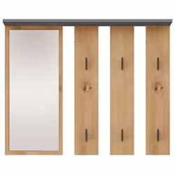 Porte-manteau patère murale avec miroir fonctionnel et pratique, idéal pour votre couloir et entrée. Le meuble est parfait po ...