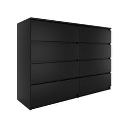 Commode - MILAN - 8 tiroirs - Noir - Contemporaine - Meuble de rangement