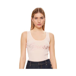 Débardeur Guess Femme strass Rose Coton