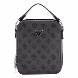 GUESS Sac à épaule bandoulière gris foncé noir pour homme Torino Crossbody Double Zip Around Coal / Black 269921