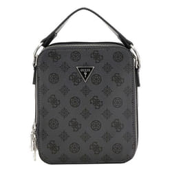 GUESS Sac à épaule bandoulière gris foncé noir pour homme Torino Crossbody Double Zip Around Coal / Black 269921