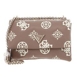 GUESS Sac à épaule bandoulière taupe blanc pour femme Deesa Mini Convertible XBody Flap Taupe Logo 256251