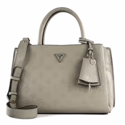GUESS Sac shopper beige pour femme - Jena Elite Luxury Satchel Taupe Logo 255448
