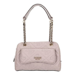 GUESS Sac à épaule rose pour femme Marieke Girlfriend Shoulder Bag Light Beige Logo 260970