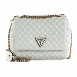 Sac à épaule bandoulière - GUESS - Rainee Quilt - Blanc - 100% polyuréthane - 215x15x75 cm