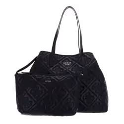 Sac shopper - GUESS - Vikky II - Noir - 100% polyuréthane - Femme