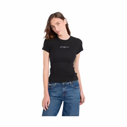 T shirt - Guess - Femme - G triangle - Noir - Coton
