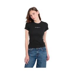 T shirt - Guess - Femme - G triangle - Noir - Coton