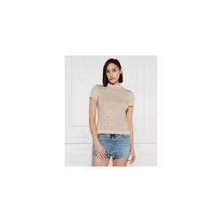 T-shirt col montant femme Guess All Over Logo