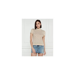 T-shirt col montant femme Guess All Over Logo