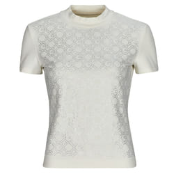 T-shirt col montant femme Guess All Over Logo