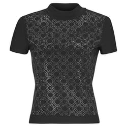 T-shirt col montant femme Guess All Over Logo
