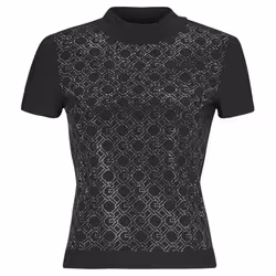 T-shirt col montant femme Guess All Over Logo