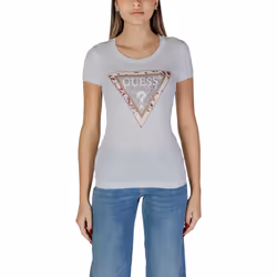 T-shirt femme Guess CN Cheeta Logo Triangle