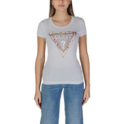 T-shirt femme Guess CN Cheeta Logo Triangle