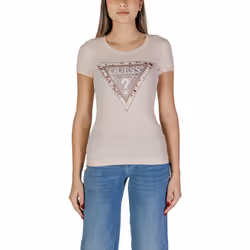 T-shirt femme Guess CN Cheeta Logo Triangle