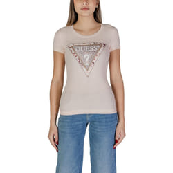 T-shirt femme Guess CN Cheeta Logo Triangle