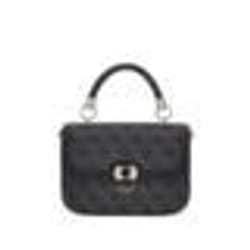 GUESS Sac à épaule anthracite noir pour femme - Orlina Logo Top Handle Flap Bag Coal Logo 292826