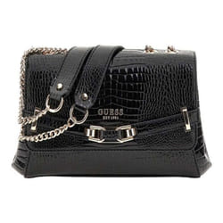 Sac à épaule - GUESS - Silvye Convertible Xbody Flap Bag - Noir - 100% polyuréthane - 26x14x6 cm