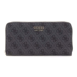 GUESS Porte-monnaie gris foncé noir pour femme - Brenton SLG Large Zip Around Wallet L Coal Logo 314483